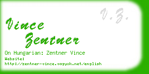 vince zentner business card